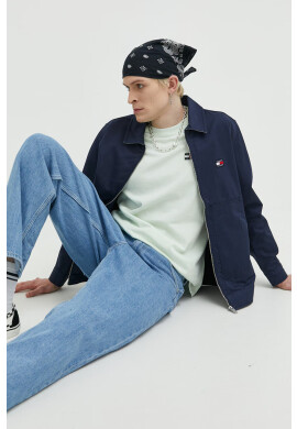 Tommy Jeans Памучна тениска в зелено с апликация - Pepit.bg
