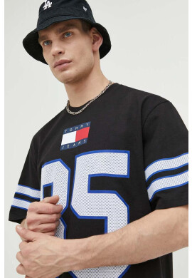 Tommy Jeans Памучна тениска в тъмносиньо - Pepit.bg
