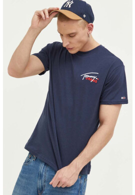 Tommy Jeans Памучна тениска в сиво с апликация - Pepit.bg