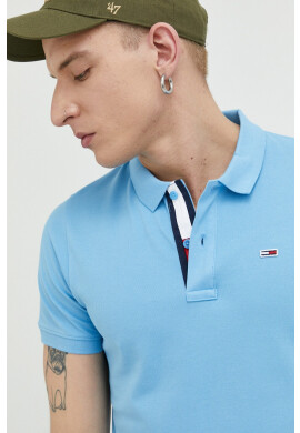 Tommy Jeans Памучна тениска с яка - Pepit.bg