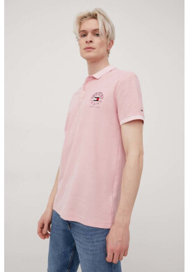 Tommy Jeans Памучна тениска с яка - Pepit.bg