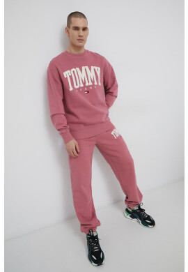 Tommy Jeans Панталон мъжки в розово с апликация - Pepit.bg