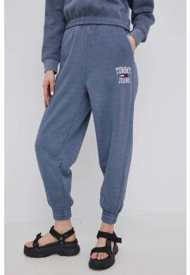 Tommy Jeans Панталони дамски в тъмносиньо с изчистен дизайн - Pepit.bg