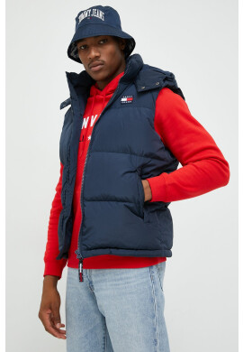 Tommy Jeans Пухен елек мъжки в тъмносиньо със зимна изолация - Pepit.bg