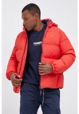 Tommy Jeans Пухено яке мъжко в червено със зимна изолация - Pepit.bg