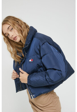 Tommy Jeans Пухено яке в тъмносиньо със зимна изолация с уголемена кройка - Pepit.bg