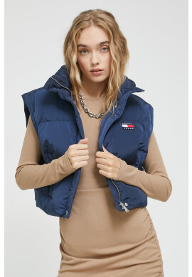 Tommy Jeans Пухено яке в тъмносиньо със зимна изолация с уголемена кройка - Pepit.bg