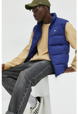 Tommy Jeans Пухен елек мъжки в синьо - Pepit.bg