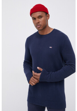 Tommy Jeans Памучен пуловер мъжки в тъмносиньо - Pepit.bg