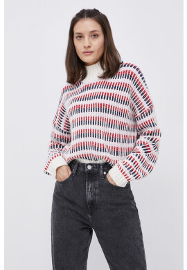 Tommy Jeans Пуловер с вълна мъжки в сиво от топла материя - Pepit.bg
