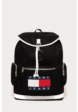 Tommy Jeans Раница мъжка в черно голям размер с апликация - Pepit.bg