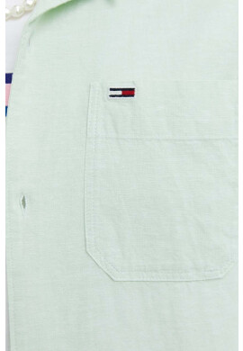 Tommy Jeans Риза с лен в тъмносиньо със свободна кройка с класическа яка - Pepit.bg