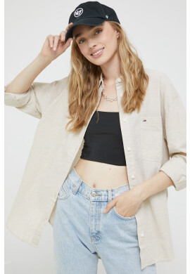Tommy Jeans Риза с лен - Pepit.bg