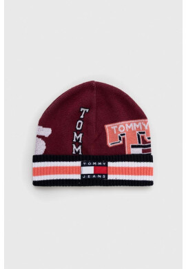 Tommy Jeans Шапка в бордо с фина плетка - Pepit.bg