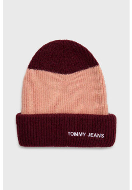 Tommy Jeans Шапка с вълна в бордо - Pepit.bg