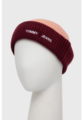 Tommy Jeans Шапка с вълна в бордо - Pepit.bg