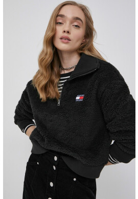 Tommy Jeans Суичър дамски в черно с изчистен дизайн - Pepit.bg