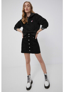 Tommy Jeans Суичър дамски в черно с изчистен дизайн - Pepit.bg