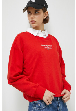Tommy Jeans Суичър в червено с принт - Pepit.bg