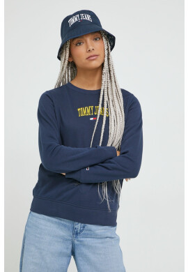 Tommy Jeans Суичър в черно с качулка с изчистен дизайн - Pepit.bg