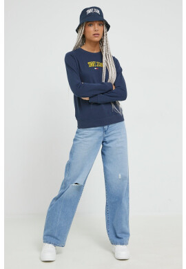 Tommy Jeans Суичър в черно с качулка с изчистен дизайн - Pepit.bg