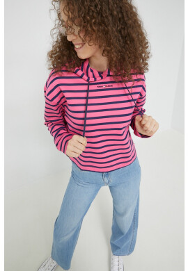 Tommy Jeans Суичър в розово с качулка с десен - Pepit.bg