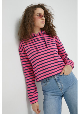 Tommy Jeans Суичър в розово с качулка с десен - Pepit.bg