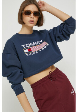 Tommy Jeans Суичър в тъмносиньо с апликация - Pepit.bg