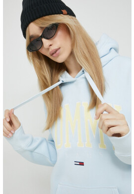 Tommy Jeans Суичър в синьо с качулка с апликация - Pepit.bg