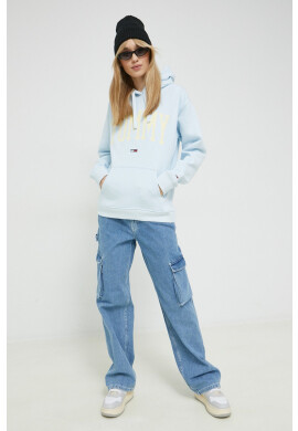 Tommy Jeans Суичър в синьо с качулка с апликация - Pepit.bg