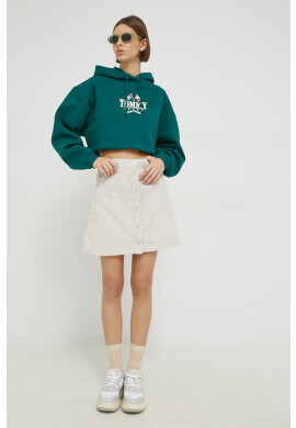 Tommy Jeans Суичър в зелено с качулка с апликация - Pepit.bg