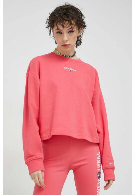 Tommy Jeans Суичър в розово с принт - Pepit.bg