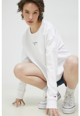 Tommy Jeans Суичър в бяло с принт - Pepit.bg