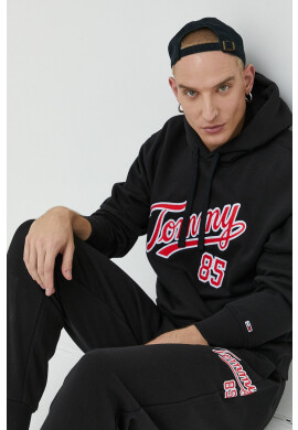 Tommy Jeans Суичър в черно с качулка с апликация - Pepit.bg