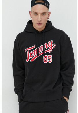 Tommy Jeans Суичър в черно с качулка с апликация - Pepit.bg