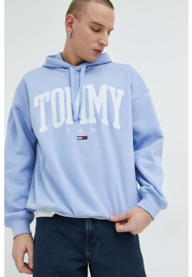 Tommy Jeans Суичър в синьо с качулка с апликация - Pepit.bg