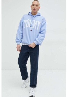 Tommy Jeans Суичър в синьо с качулка с апликация - Pepit.bg