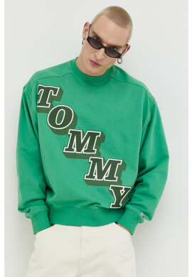 Tommy Jeans Суичър в зелено с принт - Pepit.bg