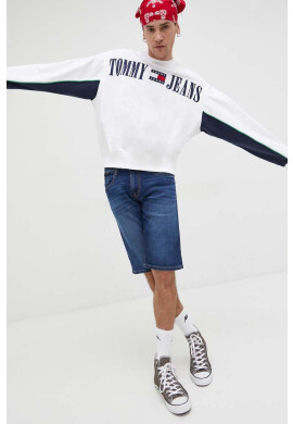 Tommy Jeans Суичър в бяло с апликация - Pepit.bg