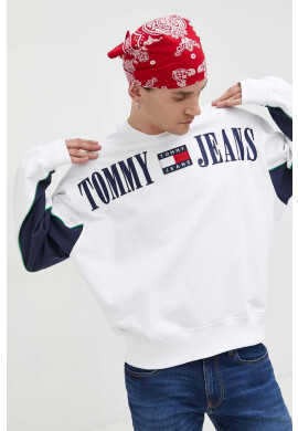 Tommy Jeans Суичър в бяло с апликация - Pepit.bg