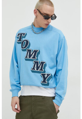 Tommy Jeans Суичър в синьо с принт - Pepit.bg