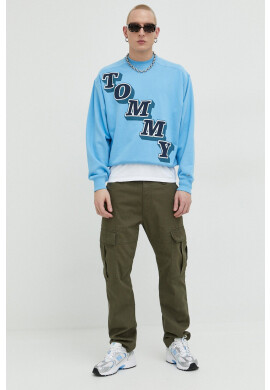 Tommy Jeans Суичър в синьо с принт - Pepit.bg
