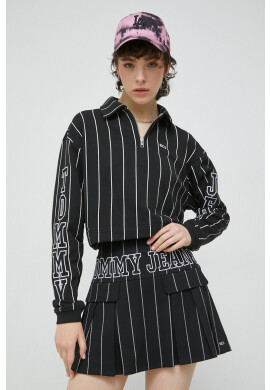 Tommy Jeans Суичър в черно с десен - Pepit.bg