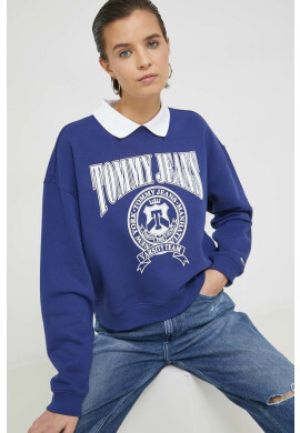 Tommy Jeans Суичър в тъмносиньо с принт - Pepit.bg