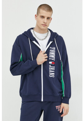Tommy Jeans Суичър в тъмносиньо с качулка с апликация - Pepit.bg