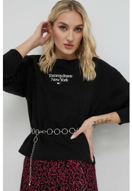 Tommy Jeans Суичър в черно с принт - Pepit.bg
