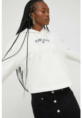 Tommy Jeans Суичър в синьо с качулка с десен - Pepit.bg