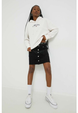 Tommy Jeans Суичър в синьо с качулка с десен - Pepit.bg