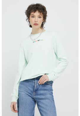 Tommy Jeans Суичър в зелено с апликация - Pepit.bg