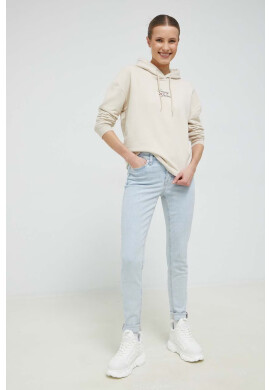 Tommy Jeans Суичър в бежово с качулка с принт - Pepit.bg